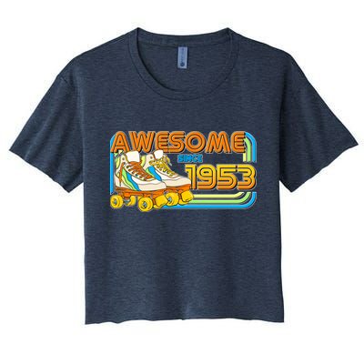 Retro Roller Skates Awesome Since 1953 70th Birthday Crop Top
