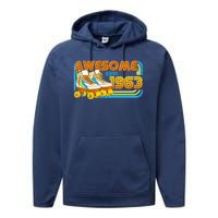 Retro Roller Skates Awesome Since 1963 60th Birthday Performance Fleece Hoodie