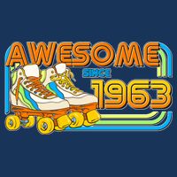 Retro Roller Skates Awesome Since 1963 60th Birthday Flatbill Hat