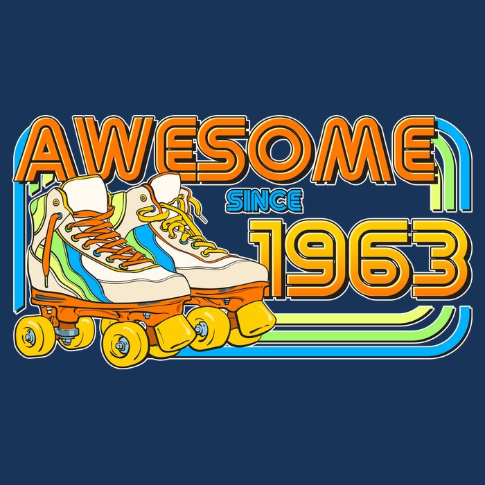 Retro Roller Skates Awesome Since 1963 60th Birthday Flatbill Hat