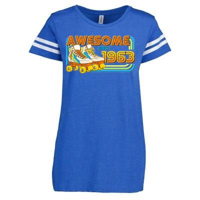 Retro Roller Skates Awesome Since 1963 60th Birthday Enza Ladies Jersey Football T-Shirt