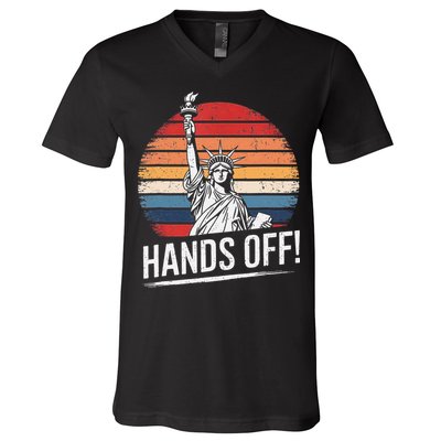 Resist Resistance Statue Of Liberty Hands Off Protest V-Neck T-Shirt