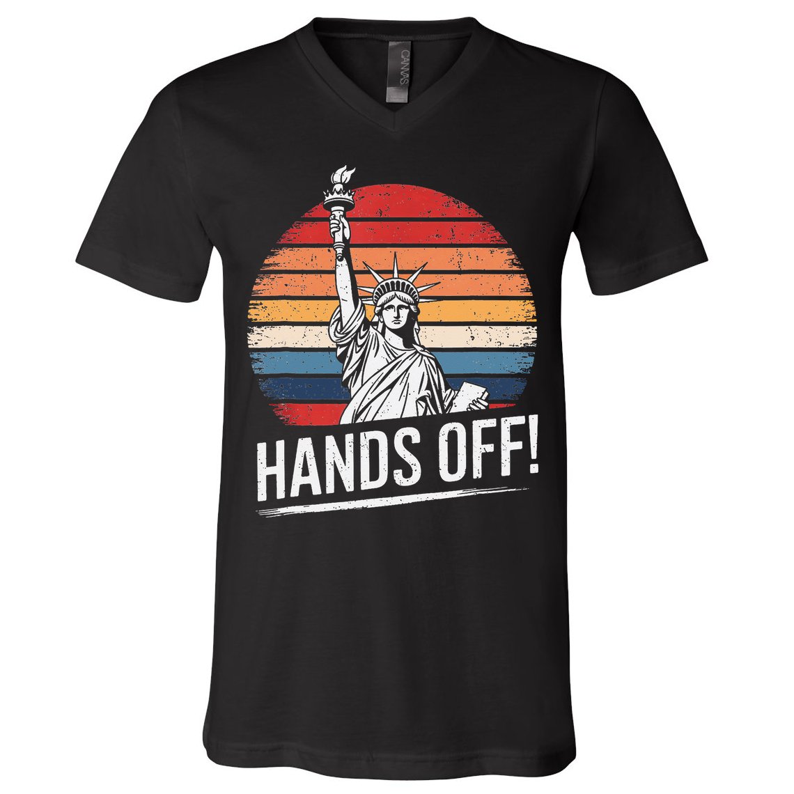 Resist Resistance Statue Of Liberty Hands Off Protest V-Neck T-Shirt