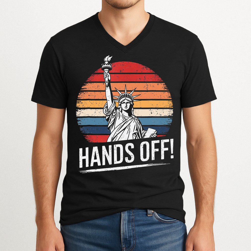 Resist Resistance Statue Of Liberty Hands Off Protest V-Neck T-Shirt