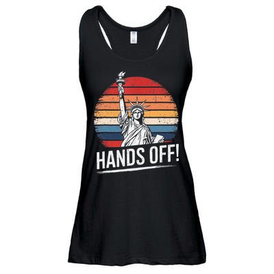Resist Resistance Statue Of Liberty Hands Off Protest Ladies Essential Flowy Tank
