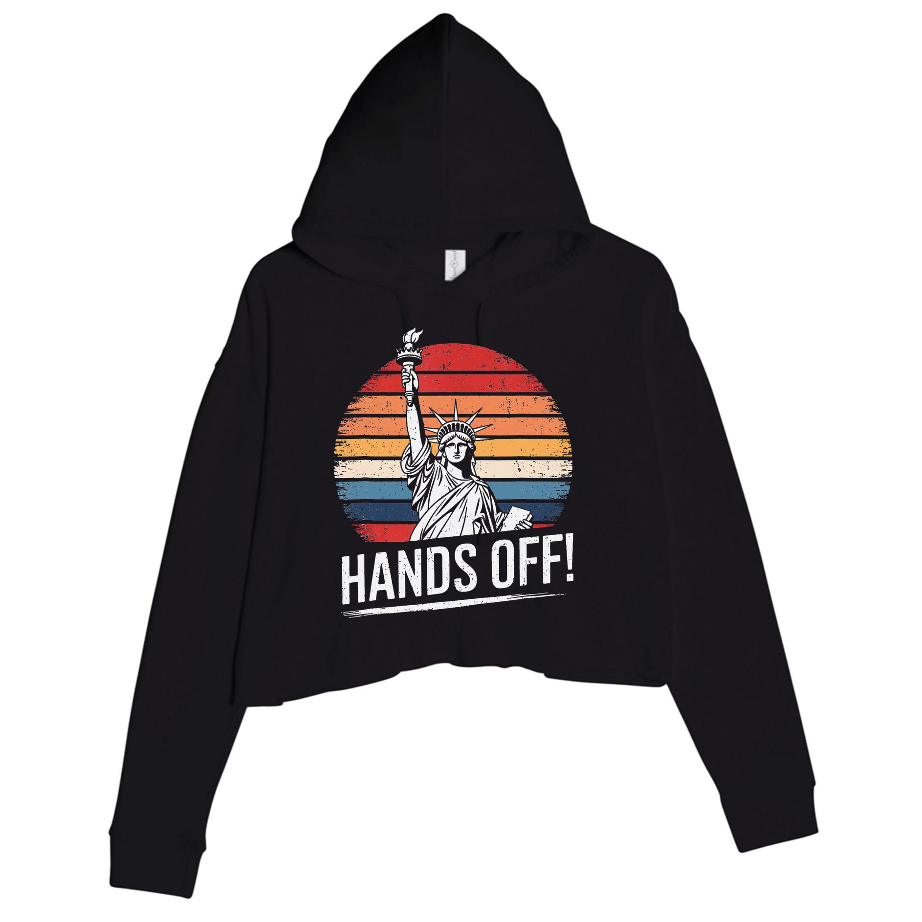 Resist Resistance Statue Of Liberty Hands Off Protest Crop Fleece Hoodie