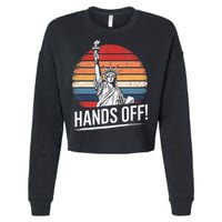 Resist Resistance Statue Of Liberty Hands Off Protest Cropped Pullover Crew