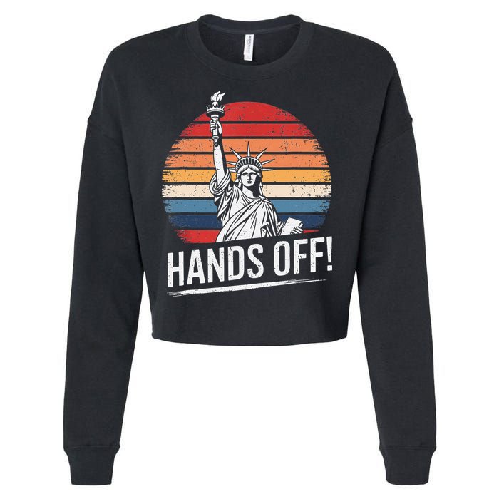 Resist Resistance Statue Of Liberty Hands Off Protest Cropped Pullover Crew
