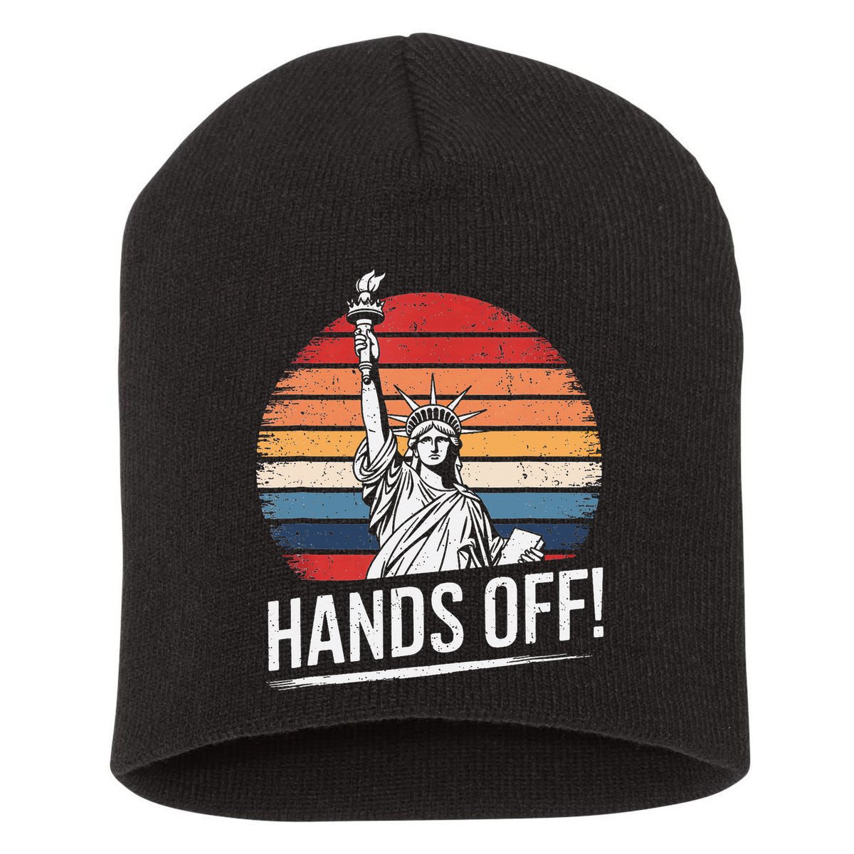 Resist Resistance Statue Of Liberty Hands Off Protest Short Acrylic Beanie