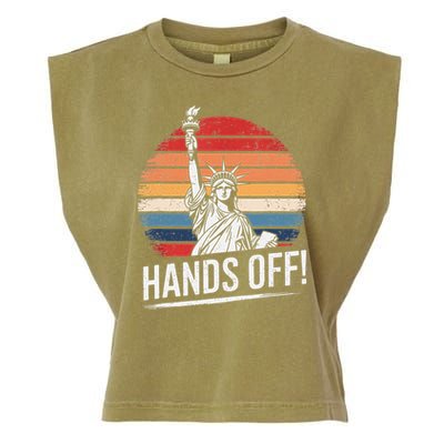 Resist Resistance Statue Of Liberty Hands Off Protest Garment-Dyed Women's Muscle Tee