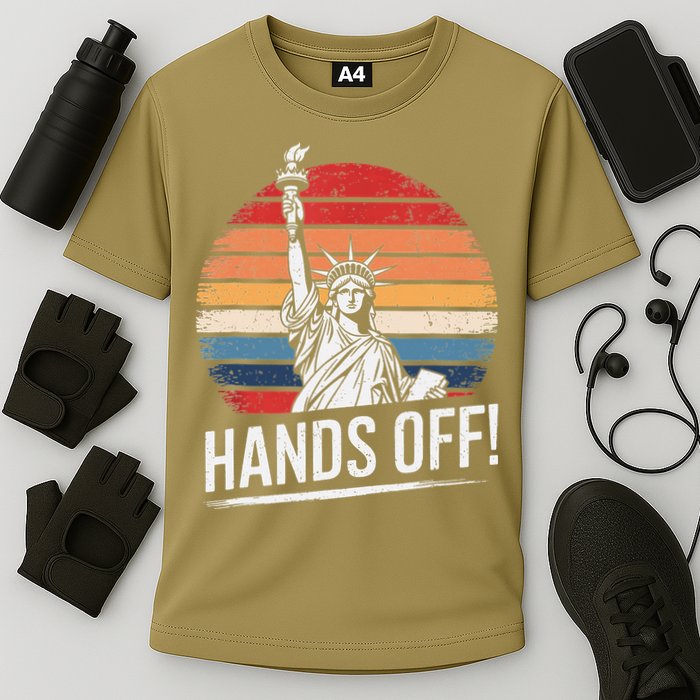 Resist Resistance Statue Of Liberty Hands Off Protest Cooling Performance Crew T-Shirt