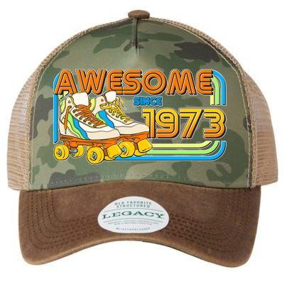 Retro Roller Skates Awesome Since 1973 50th Birthday Legacy Tie Dye Trucker Hat
