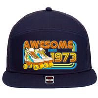 Retro Roller Skates Awesome Since 1973 50th Birthday 7 Panel Mesh Trucker Snapback Hat