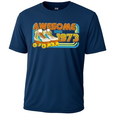 Retro Roller Skates Awesome Since 1973 50th Birthday Performance Shirt