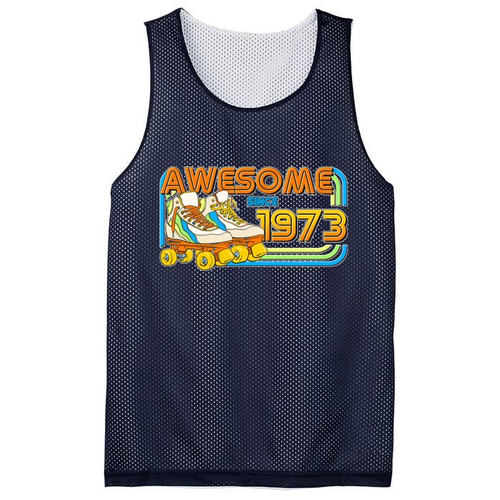 Retro Roller Skates Awesome Since 1973 50th Birthday Mesh Reversible Basketball Jersey Tank