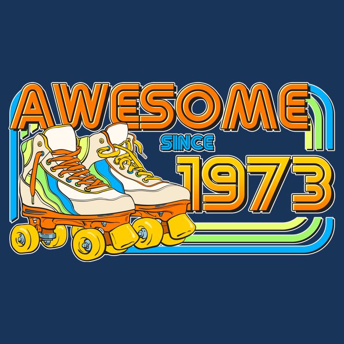 Retro Roller Skates Awesome Since 1973 50th Birthday Baby Bodysuit