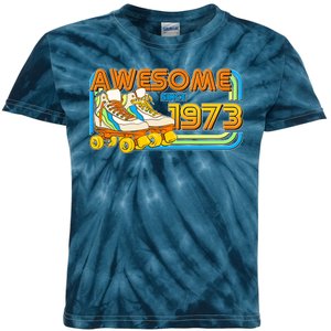 Retro Roller Skates Awesome Since 1973 50th Birthday Kids Tie-Dye T-Shirt