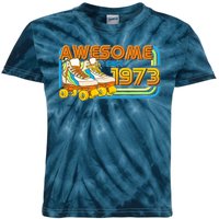 Retro Roller Skates Awesome Since 1973 50th Birthday Kids Tie-Dye T-Shirt