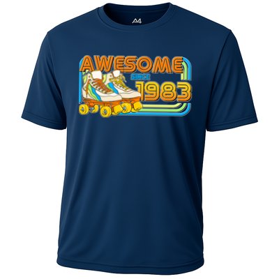 Retro Roller Skates Awesome Since 1983 40th Birthday Performance Shirt