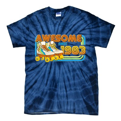 Retro Roller Skates Awesome Since 1983 40th Birthday Tie-Dye T-Shirt
