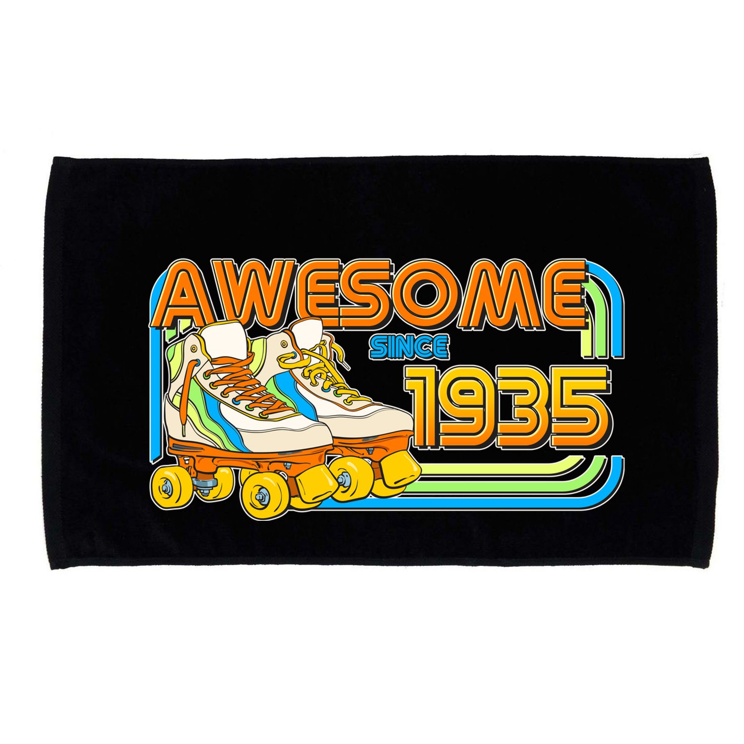Retro Roller Skates Awesome Since 1935 90th Birthday Microfiber Hand Towel