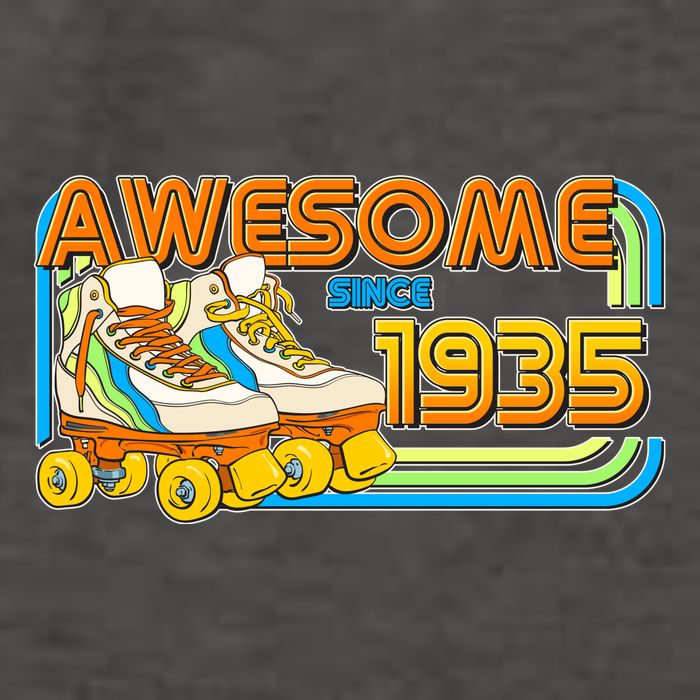 Retro Roller Skates Awesome Since 1935 90th Birthday Vector Backpack