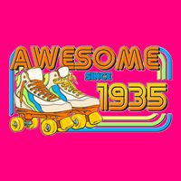 Retro Roller Skates Awesome Since 1935 90th Birthday T-Shirt