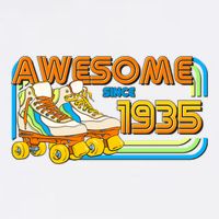 Retro Roller Skates Awesome Since 1935 90th Birthday Garment-Dyed Sweatshirt