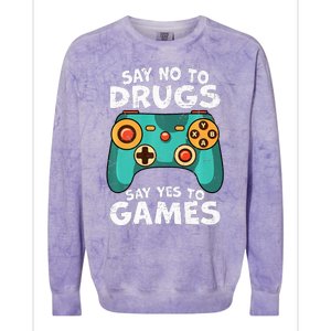 Red Ribbon Squad Week Say No to Drugs Say Yes to Video Games Colorblast Crewneck Sweatshirt