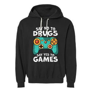 Red Ribbon Squad Week Say No to Drugs Say Yes to Video Games Garment-Dyed Fleece Hoodie