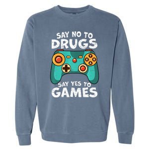 Red Ribbon Squad Week Say No to Drugs Say Yes to Video Games Garment-Dyed Sweatshirt