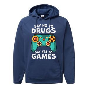 Red Ribbon Squad Week Say No to Drugs Say Yes to Video Games Performance Fleece Hoodie