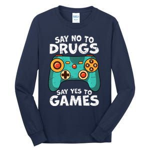 Red Ribbon Squad Week Say No to Drugs Say Yes to Video Games Tall Long Sleeve T-Shirt