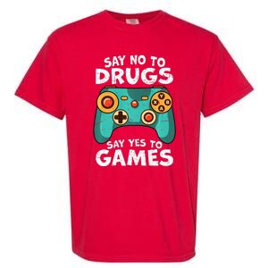 Red Ribbon Squad Week Say No to Drugs Say Yes to Video Games Garment-Dyed Heavyweight T-Shirt