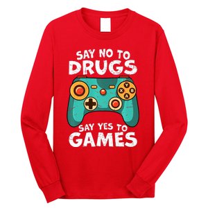 Red Ribbon Squad Week Say No to Drugs Say Yes to Video Games Long Sleeve Shirt