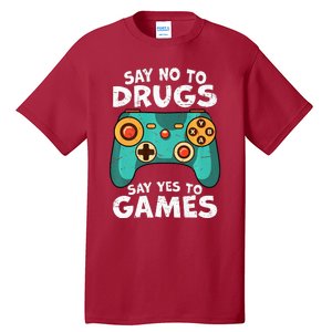 Red Ribbon Squad Week Say No to Drugs Say Yes to Video Games Tall T-Shirt