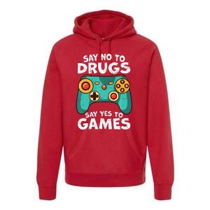 Red Ribbon Squad Week Say No to Drugs Say Yes to Video Games Premium Hoodie