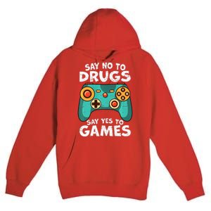 Red Ribbon Squad Week Say No to Drugs Say Yes to Video Games Premium Pullover Hoodie