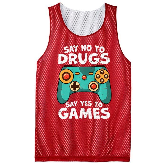 Red Ribbon Squad Week Say No to Drugs Say Yes to Video Games Mesh Reversible Basketball Jersey Tank