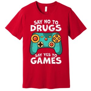 Red Ribbon Squad Week Say No to Drugs Say Yes to Video Games Premium T-Shirt