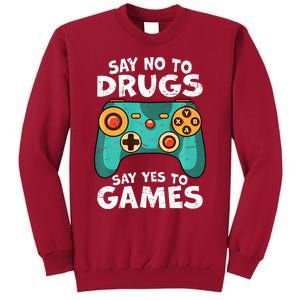 Red Ribbon Squad Week Say No to Drugs Say Yes to Video Games Tall Sweatshirt