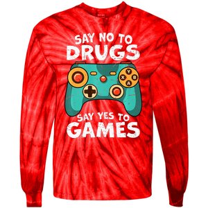 Red Ribbon Squad Week Say No to Drugs Say Yes to Video Games Tie-Dye Long Sleeve Shirt