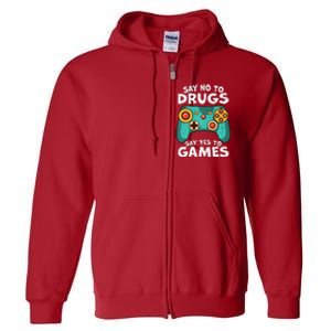 Red Ribbon Squad Week Say No to Drugs Say Yes to Video Games Full Zip Hoodie