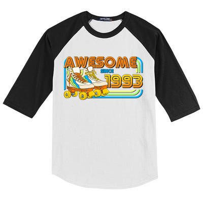 Retro Roller Skates Awesome Since 1993 30th Birthday Kids Colorblock Raglan Jersey