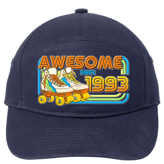 Retro Roller Skates Awesome Since 1993 30th Birthday 7-Panel Snapback Hat