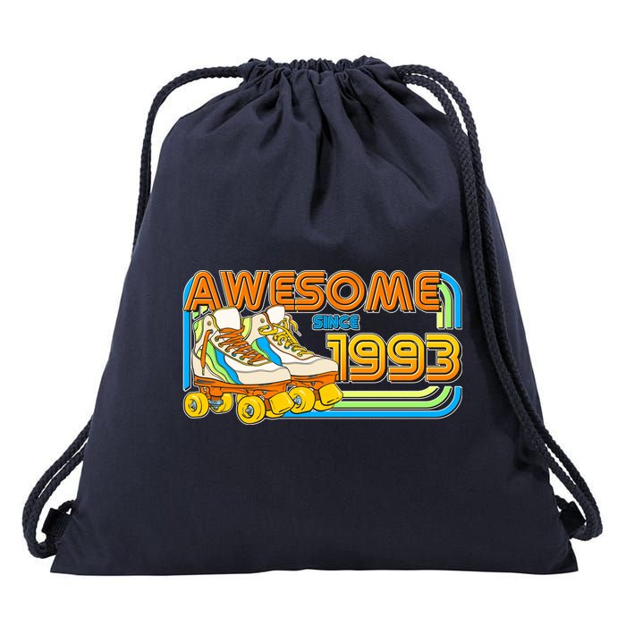 Retro Roller Skates Awesome Since 1993 30th Birthday Drawstring Bag
