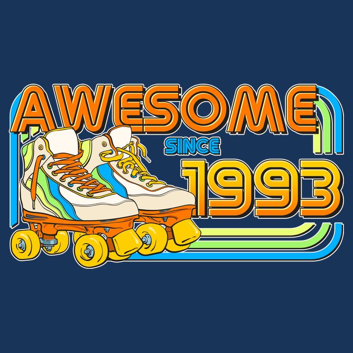 Retro Roller Skates Awesome Since 1993 30th Birthday Drawstring Bag