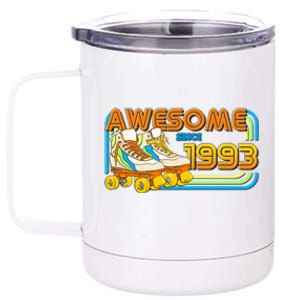 Retro Roller Skates Awesome Since 1993 30th Birthday 12 oz Stainless Steel Tumbler Cup