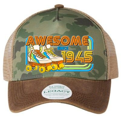 Retro Roller Skates Awesome Since 1945 80th Birthday Legacy Tie Dye Trucker Hat