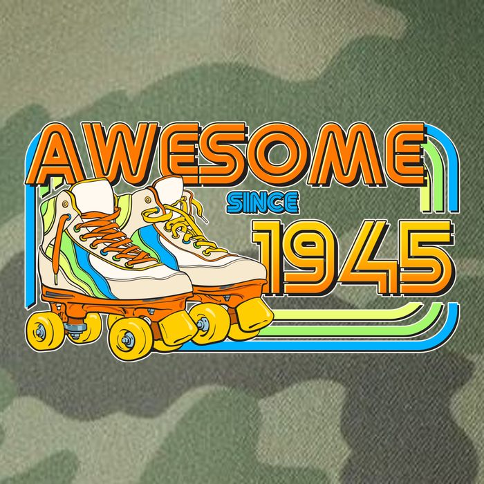 Retro Roller Skates Awesome Since 1945 80th Birthday Legacy Tie Dye Trucker Hat